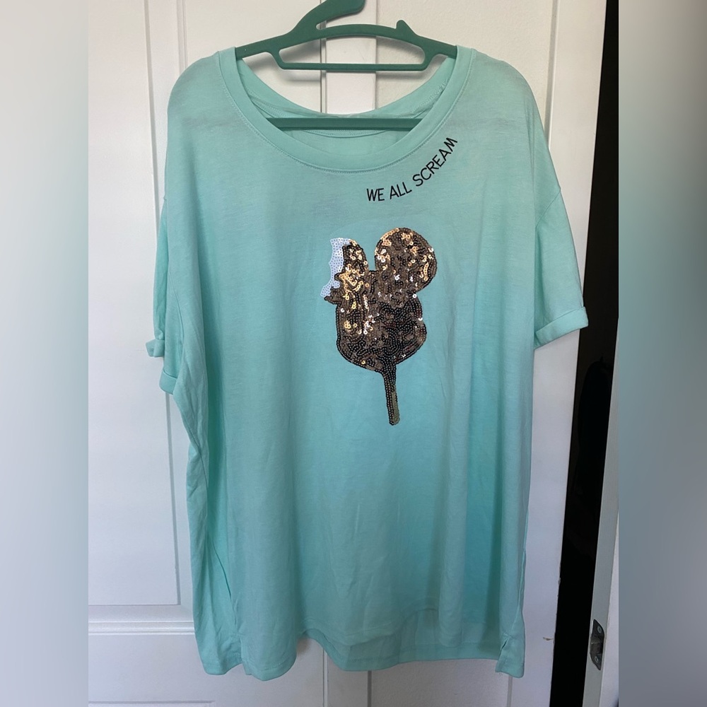 Disney Parks Mickey Ice Cream Bar Sequin T-shirt Size 2X